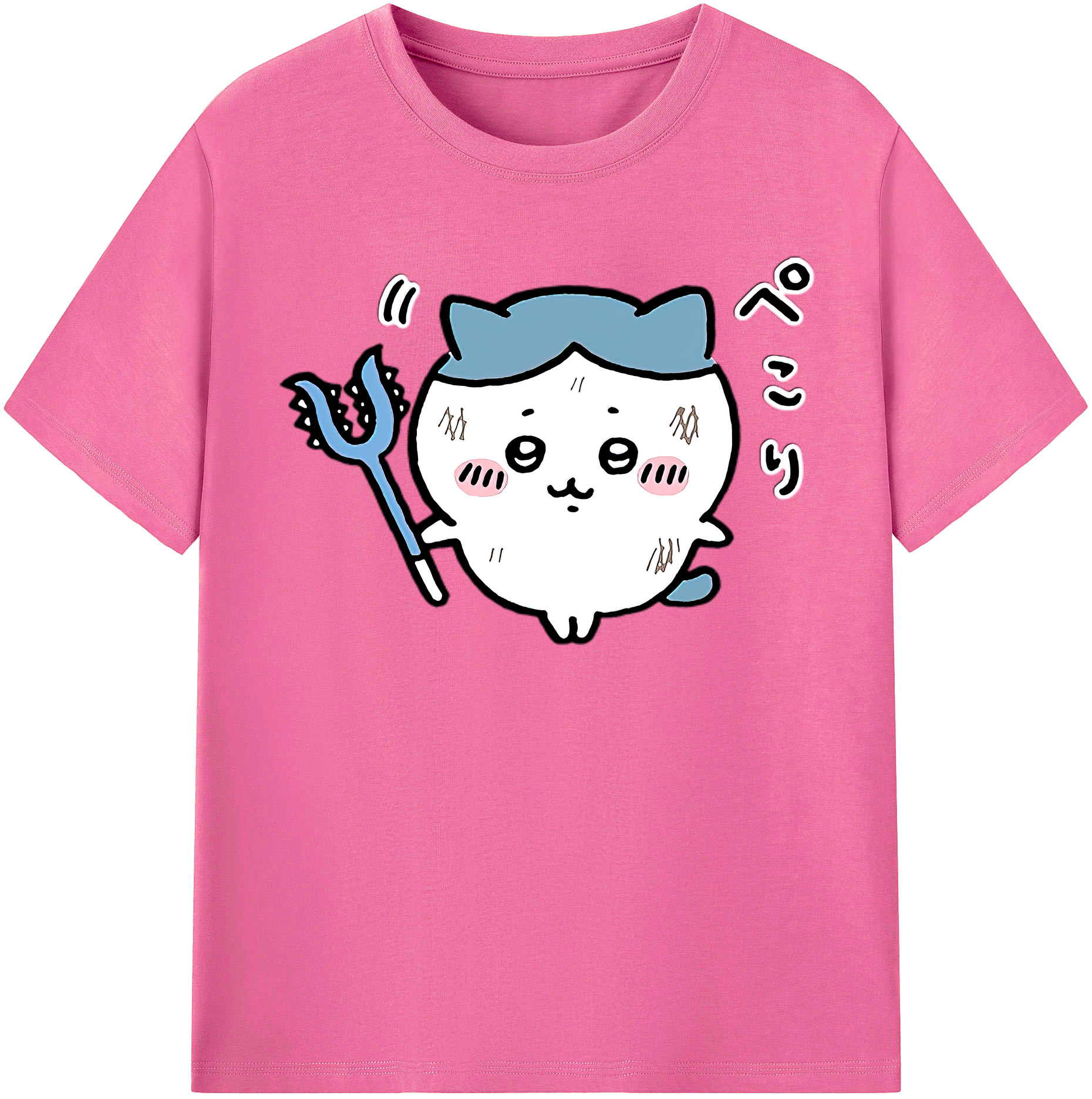 （画像用） ちいかわ ハチワレ Chii-kawa hachiware レディースカジュアルプリントTシャツ（綿100％）